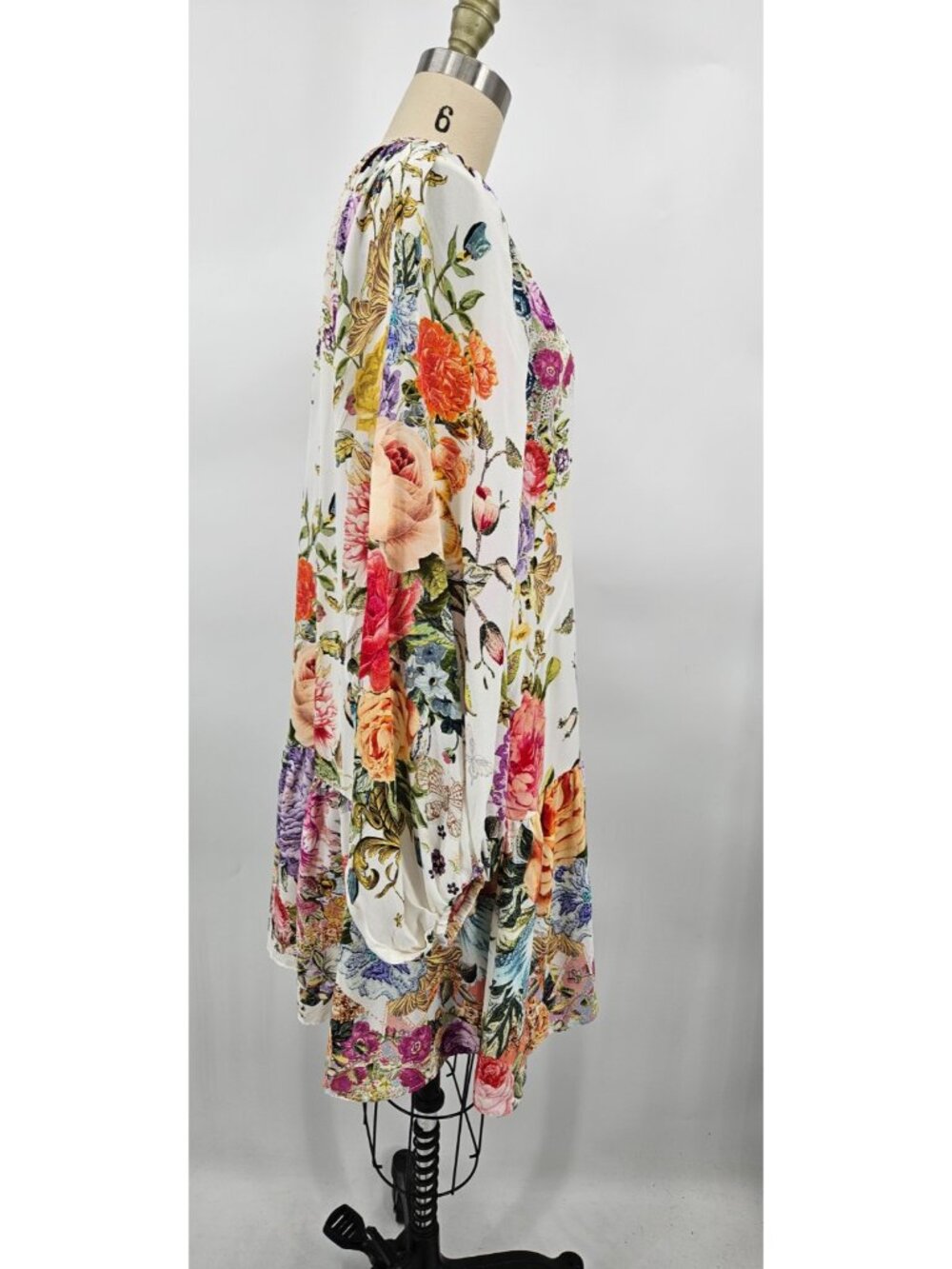 Camilla Sew Yesterday V-Neck Blouson Sleeve Mini Dress Womens XS Silk Crystals - Picture 6 of 12